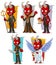 Cartoon devils and evil angel character vector set