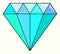 Cartoon diamond crystal gemstone. Precious brilliant. Simple flat illustration on white background. Logo or icon for company.