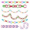 Cartoon Different Paper Colorful Chains Set. Vector