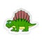 Cartoon Dimetrodon Cute Little Baby Dinosaur Sticker. Vector
