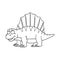 Cartoon Dimetrodon Cute Little Baby Dinosaur. Vector