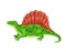 Cartoon Dimetrodon dinosaur, cute dino character