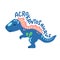 Cartoon dinosaur Acrokantosaurus. Cute dino character isolated. Playful dinosaur vector illustration on white