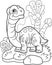 Cartoon dinosaur apatosaurus, funny illustration, coloring book