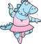 Cartoon Dinosaur Ballerina Robot