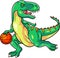 Cartoon dinosaur a basketball player