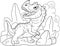 Cartoon dinosaur ceratosaurus, coloring book, funny illustration
