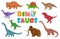 Cartoon dinosaur characters, dino cute personages