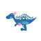 Cartoon dinosaur Gallimimus. Cute dino character isolated. Playful dinosaur vector illustration on white background