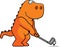 Cartoon Dinosaur Golfing