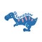 Cartoon dinosaur Iguanodon. Cute dino character isolated. Playful dinosaur vector illustration on white background