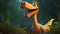 Cartoon Dinosaur Image With Realistic And Fantastical Elements