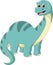 Cartoon dinosaur smiling pose