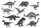 Cartoon dinosaurs icons set of jurassic characters