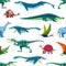 Cartoon dinosaurs personages seamless pattern