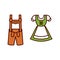 Cartoon Dirndl And Lederhosen Emoji Icon Isolated