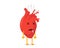 Cartoon disease human heart unhealthy character. Dead circulatory cardiology organ mascot. Illness or broken heart from