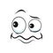 Cartoon disgruntled face vector funny facial emoji