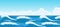 cartoon diverse sea waves horizontal panorama background