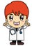 Cartoon Doctor design character with cheerful and red hair, isolated with white background. Fighting Coronavirus concept.