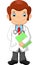 Cartoon doctor holding blank sign