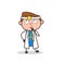 Cartoon Doctor Making a Plan Vector Illustration