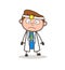 Cartoon Doctor Shocking Face Expression Vector Illustration