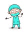 Cartoon Doctor Showing Helping Hand Vector Concept