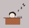 Cartoon Doctor - Sleeping on Office Desk