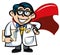 Cartoon doctor with a superhero cape