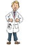 Cartoon doctor in white coat