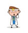 Cartoon Doctor Winning Expression Vector Illustration