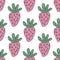 Cartoon doddle strawberry seamless pattern.