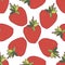 Cartoon doddle strawberry seamless pattern.