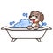 Cartoon Dog Bath