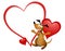 Cartoon Dog Heart Valentine
