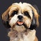 Cartoon Dog Painting: Stylized Portraiture On Black Background