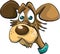 Cartoon dog\'s head in a collar