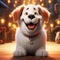 Cartoon Dog With A Smile In Hyper-realistic Atmosphere