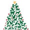 Cartoon dogs and cats Christmas tree