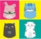 Cartoon dogs and cats collection. Vector colorful illustrations