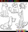 Cartoon Dogs or Puppies for Coloring Book