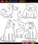 Cartoon Dogs or Puppies for Coloring Book
