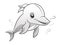 a cartoon dolphin swimming in the water with bubbles around it. generative ai