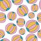 Cartoon doodle linear beach ball seamless pattern. Leisure games