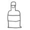 Cartoon doodle linear bottle isolated on white background.