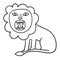 Cartoon doodle linear lion