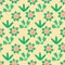 Cartoon doodle seamless pattern. bushes, leaves, flowers in Scandinavian childlike style background.