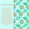 Cartoon doodle seamless pattern. bushes, leaves, flowers in Scandinavian childlike style background