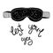 Cartoon doodle sleeping mask with night and star icon and lettering Rest your eyes.